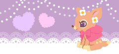 Deer Header with lace and hearts